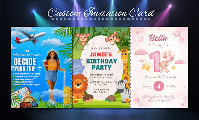 design events, party, club, birthday, sports, food and drink posters and flyers