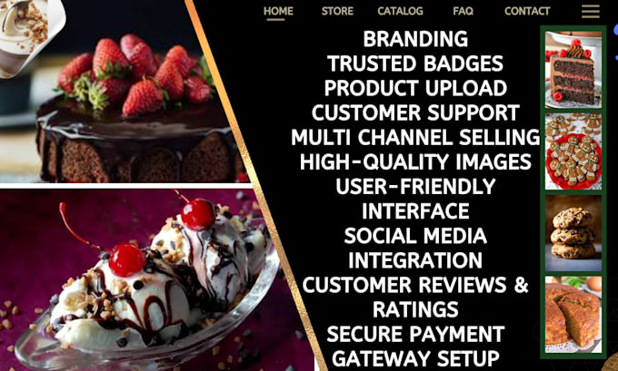 design ice cream shopify store cookies cake store dessert food ecommerce website