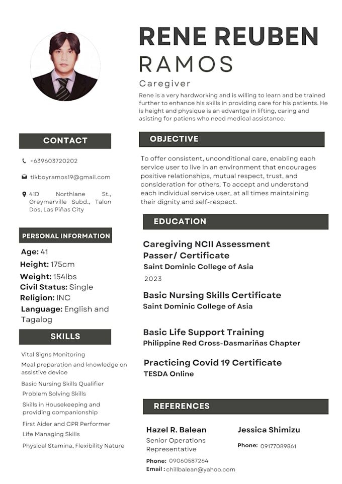 create your resume, make your picture formal, cover letter