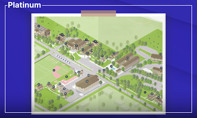 create a beautiful campus map illustration