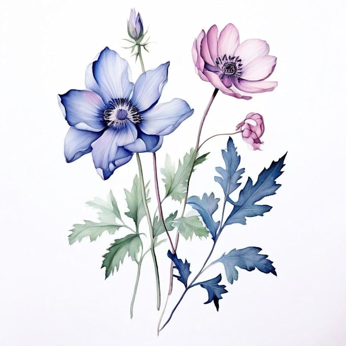 draw botanical watercolor illustration