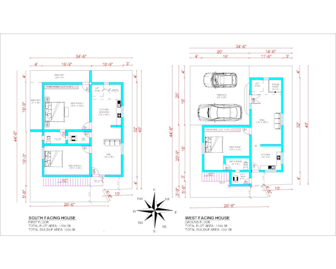design the best 2d floor plan with dimension
