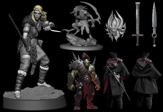 3d sculpting 3d character miniatures toys 3d game asset 3d props for 3d printing