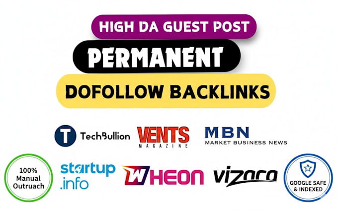 provide high da 50 plus guest posts with permanent dofollow backlinks