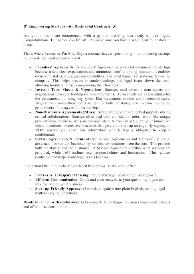 draft essential legal documents for startups