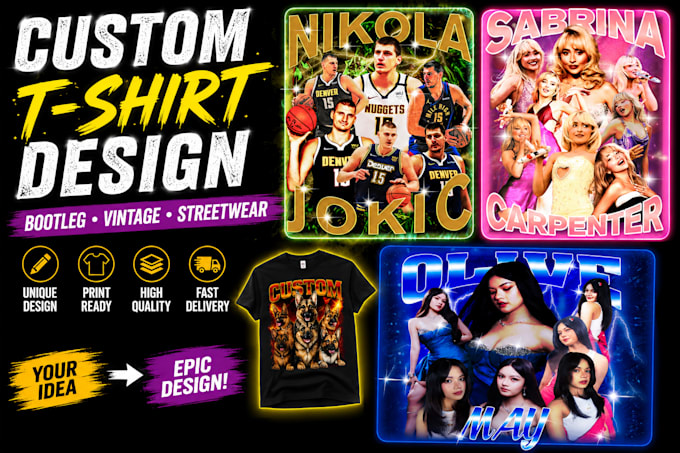design custom bootleg vintage 90s t shirt
