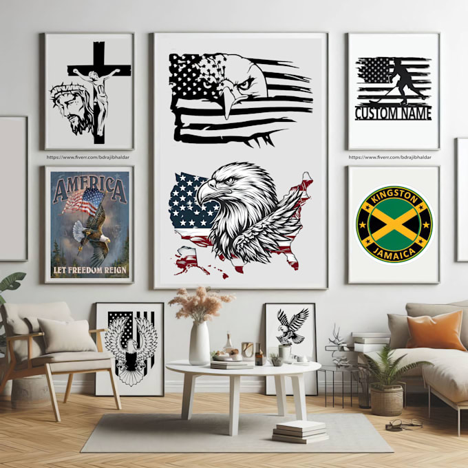 create any flag,patriotic wall art design