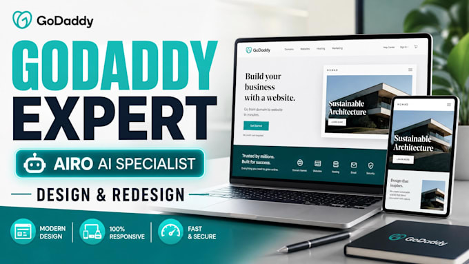 design godaddy website redesign godaddy website design develop godaddy website