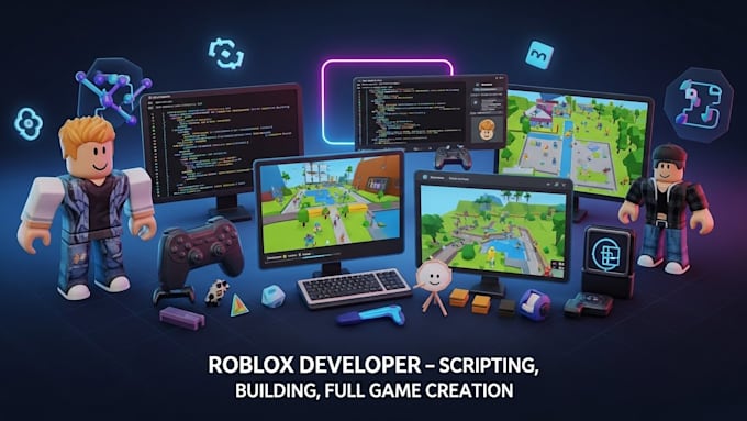 create professional roblox game development scripting building map design