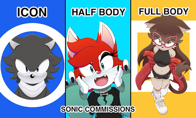 Draw a custom digital illustration of your sonic oc by Nza_art | Fiverr