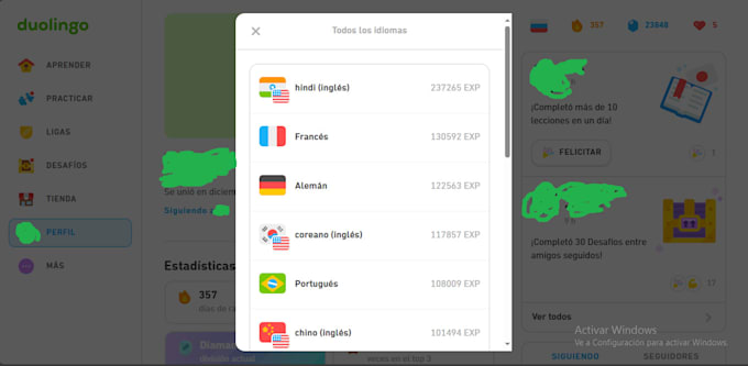 to farm xp in duolingo