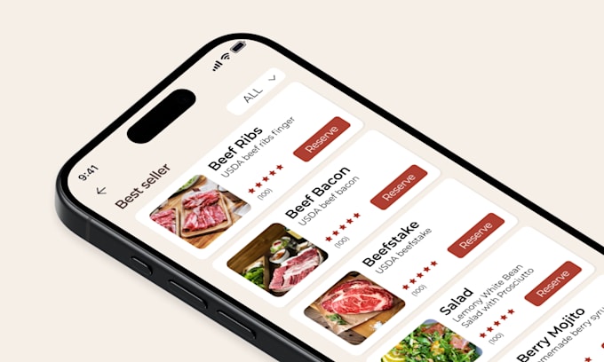 develop a restaurant reservation app, an online food ordering reservation system