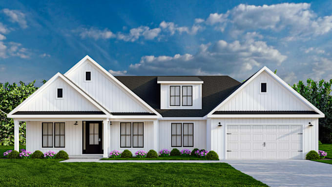 do 3d modelling and rendering, 3d exterior design and house design