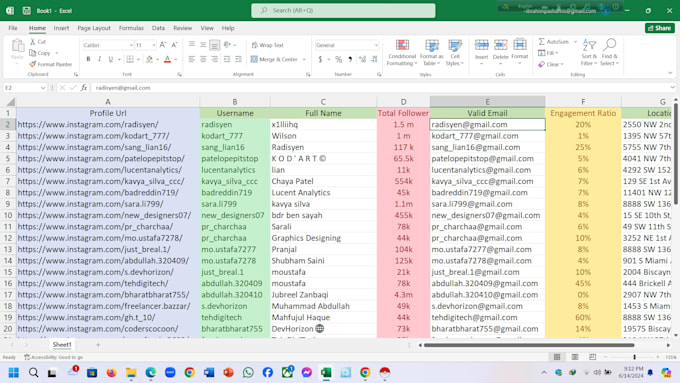 do data entry, copy paste, instagram influencer research