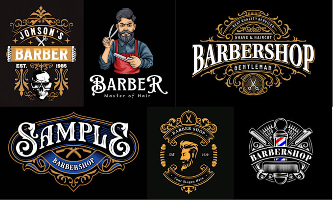 design outstanding barber shop, barber, spa and beauty salon logo
