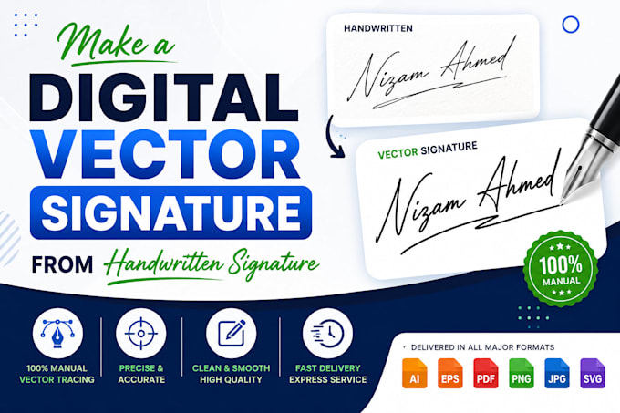 make a digital vector signature form handwritten signature