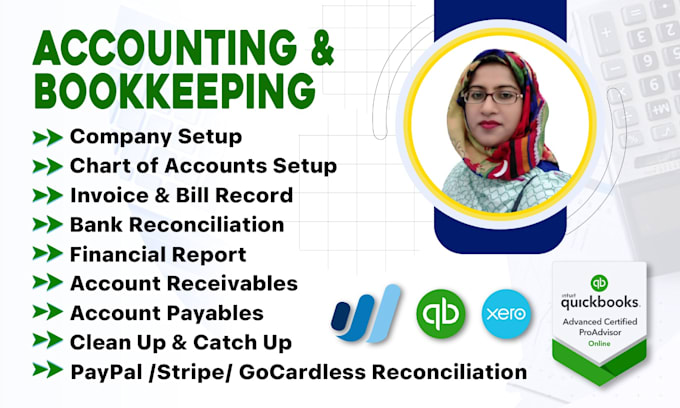 do accounting bookkeeping in quickbooks, xero, wave freshbooks, and zohobooks