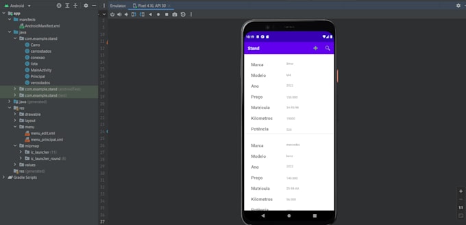 develop a custom android application in android studio