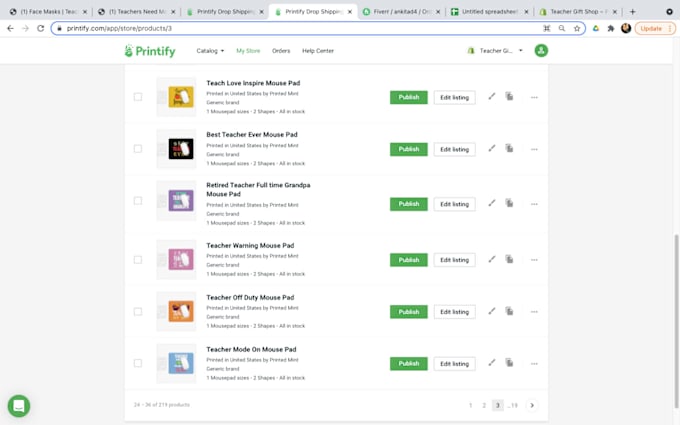 upload products on printify, printful, shopify, etsy for pod, dropshipping