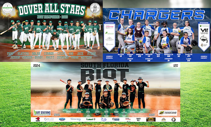 design baseball and softball team banner your name custom
