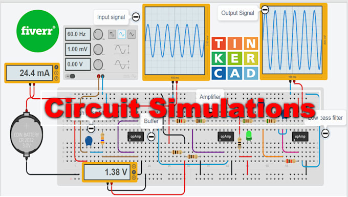 do arduino programming, electrical circuit projects in tinkercad