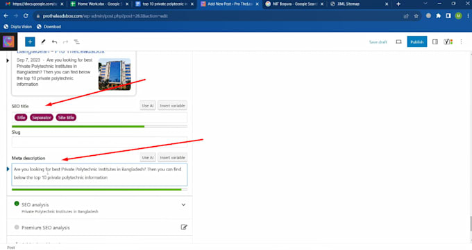manage your wordpress blog with on page SEO
