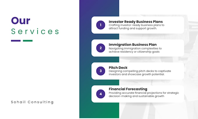 write investor ready business plans, pitch decks, and financial models