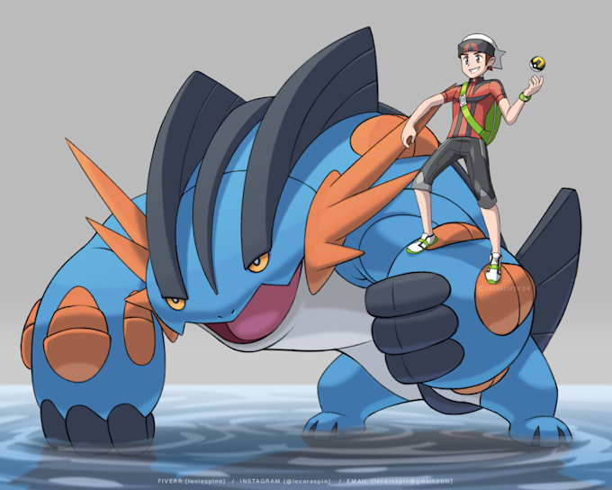 draw you and your favorite pokemon in this style