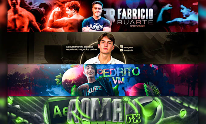 design youtube banner, thumbnail and full channel branding