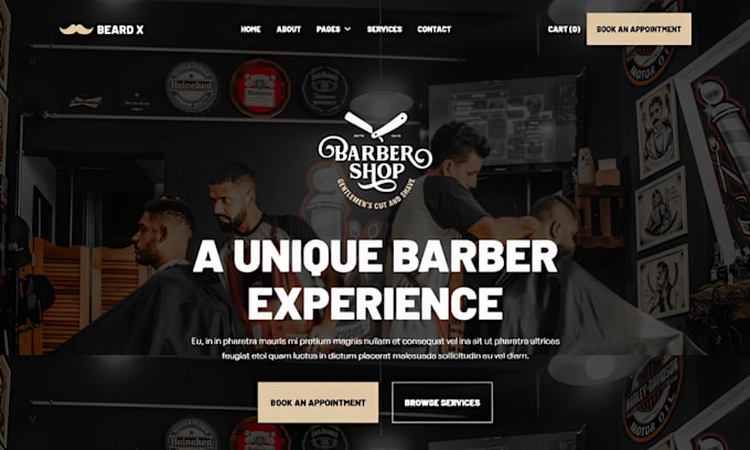 build barbershop website, hair salon website, barber website
