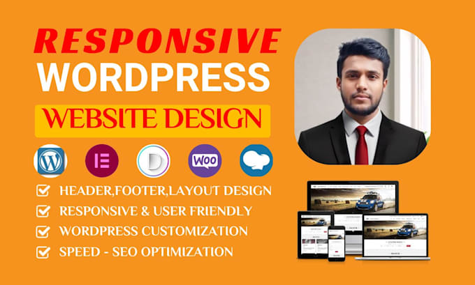 build modern and mobile responsive wordpress website or blog website design