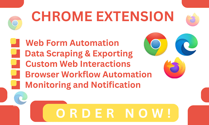 develop custom chrome browser extension for automation bots, API, and ai