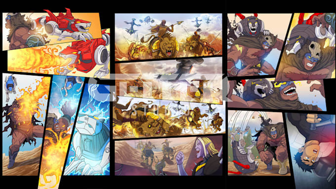 draw comic art for books, panels, and characters