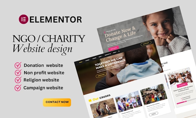 redesign nonprofit website charity website ngo 501c3 non profit donation website