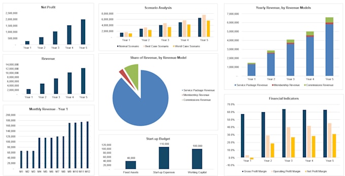 develop financial statement, projection, forecast, financial model for startups