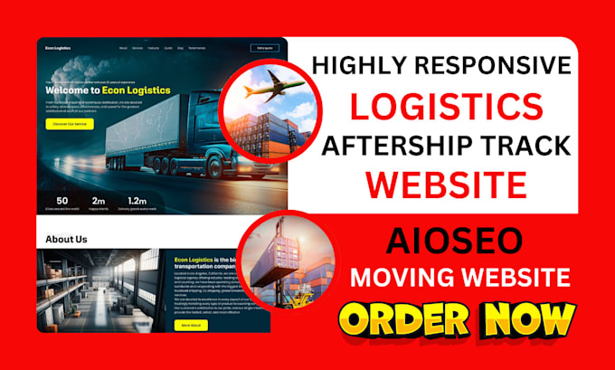 trucking website logistic aioseo moving landing page aftership cargo website