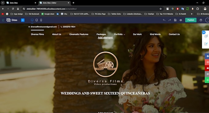 design and create responsive website in zoho sites