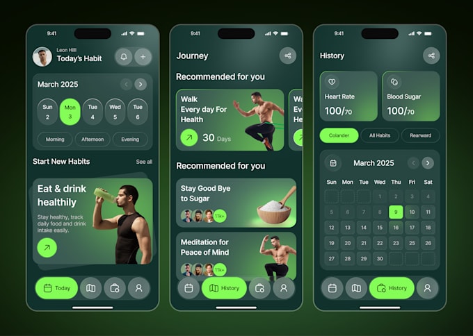 ai app fitness app, workout, personal trainer app UI UX design in figma