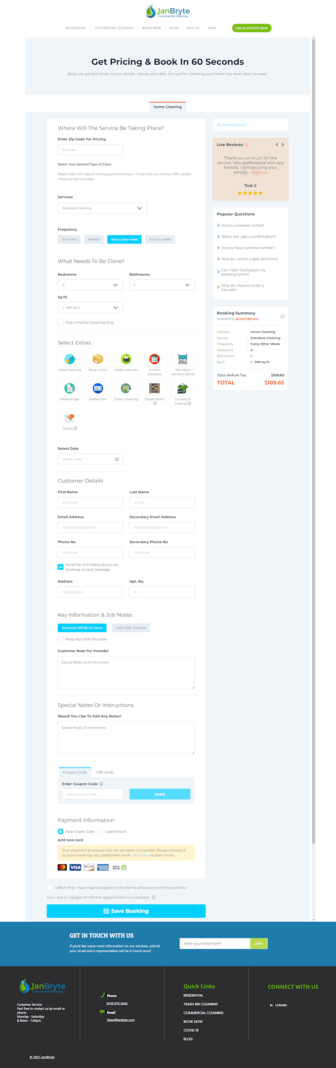 do booking koala website, launch 27 with integration to cleaning website