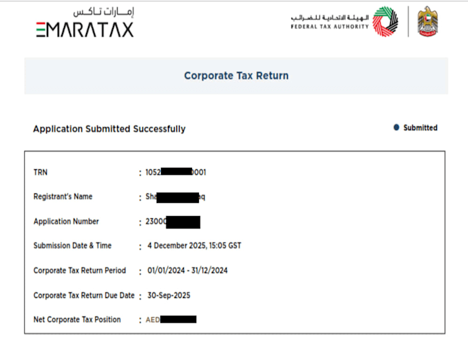 assist in uae corporate tax return filing