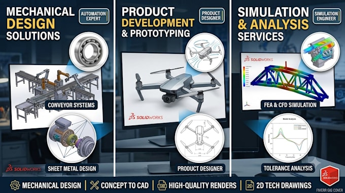make solidworks 3d cad design for you