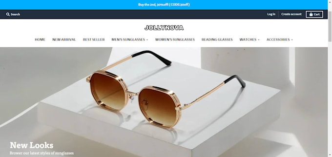design profitable eyeglasses store sunglasses shopify store dropshiping website