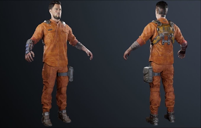 3d worrior character modeling,3d retopology, uv map, baked texture, modularity,