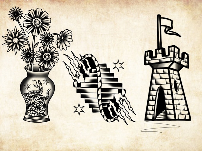 do your tattoo or illustration idea in a flash sheet