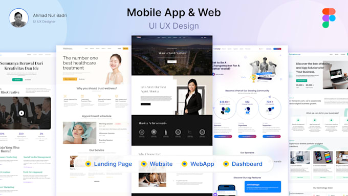 design modern mobile app or website ui ux design in figma