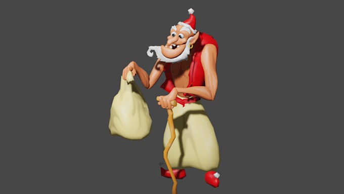 do a 3d model concept art of your character