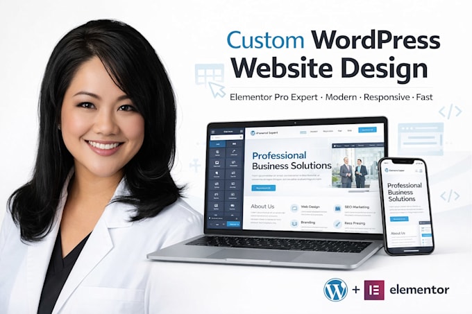 design custom wordpress website development theme redesign elementor pro website