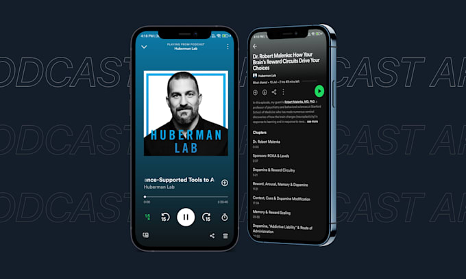 create podcast apps, audiobook apps like spotify, google podcasts