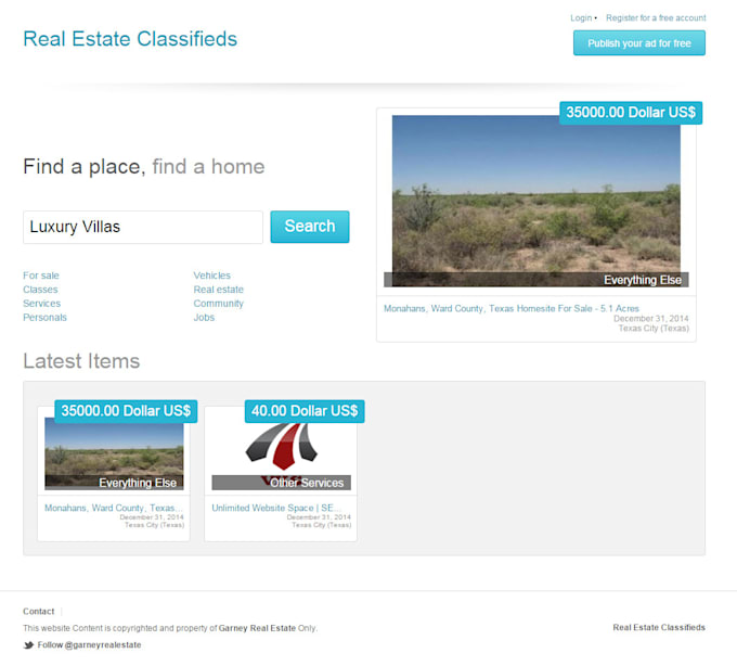 create professional classified website