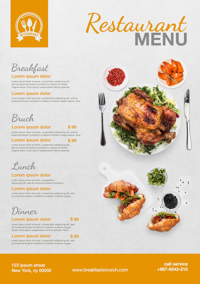 do modern restaurant menu design